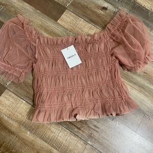 Forever 21 Women's Pink Off-Shoulder Top